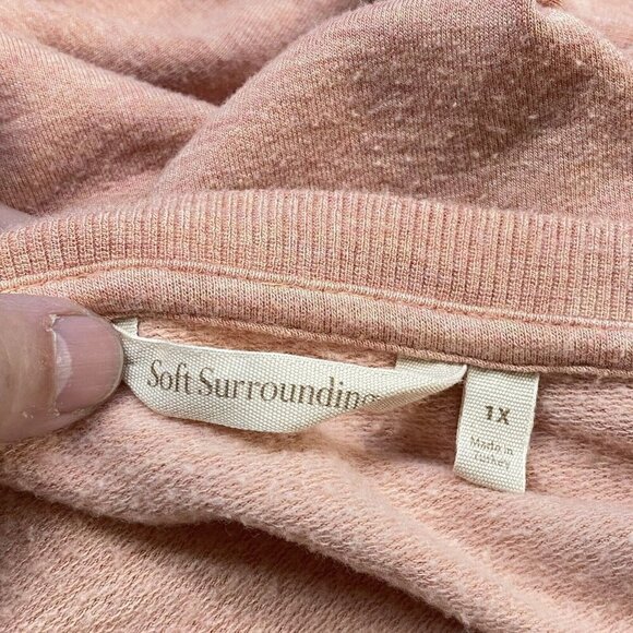 SOFT SURROUNDINGS Sweater Pullover Long Sleeve Peach 1X 7-13 - Picture 8 of 9